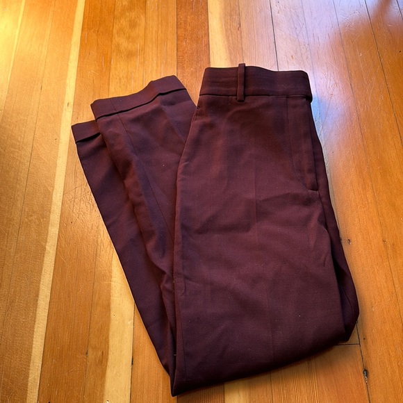 REISS Maroon High Waisted Trousers - Picture 3 of 8